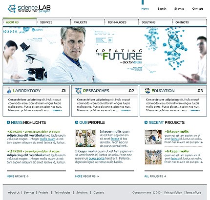 Science Lab Website Template