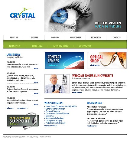 Ophthalmology Clinic Website Template