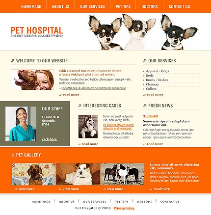Pet Hospital Website Template