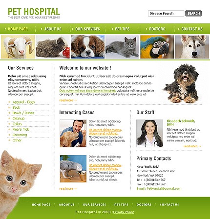 Pet Hospital Website Template