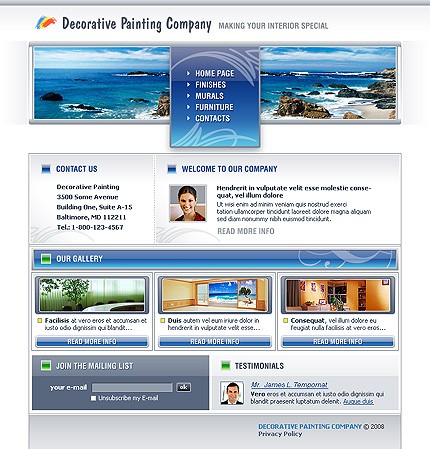 Decorative Painting Company Website Template