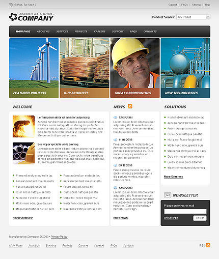 Manufacturing Company Website Template