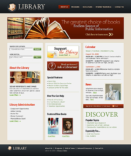 Library Website Template
