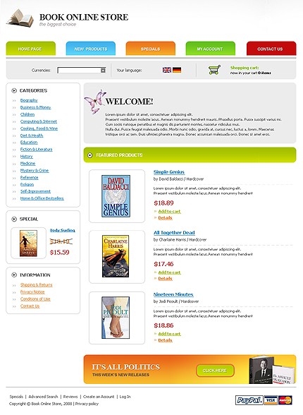 Book Store CRE Loaded Template