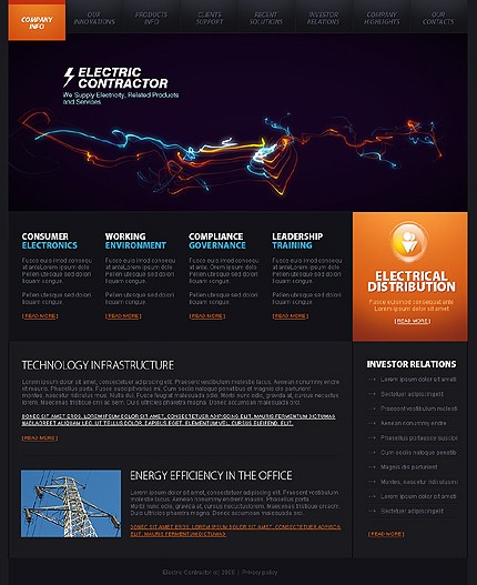 Electric Contractor Website Template