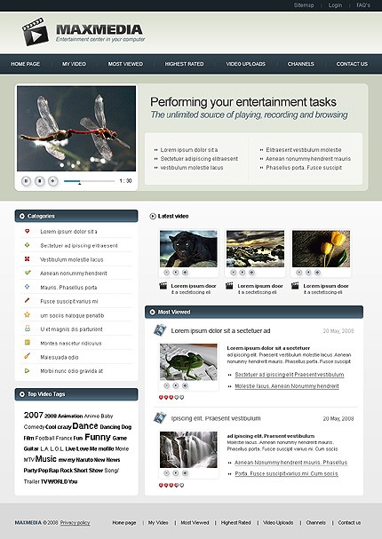 Video Sharing Website Template