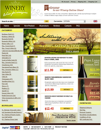 Winery Store Zen Cart Template