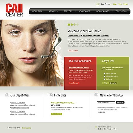 Call Center Website Template