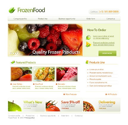 Frozen Food Website Template