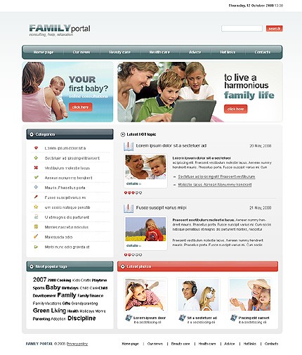Family Portal Website Template