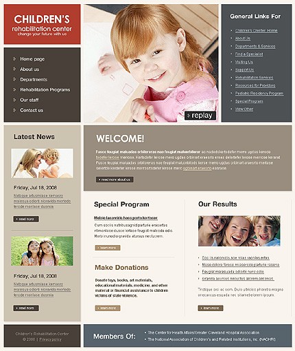 Children's Rehabilitation Center Website Template