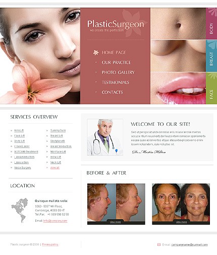 Plastic Surgeon Website Template