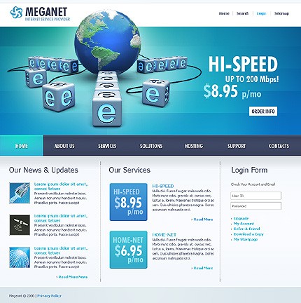 Internet Service Provider Website Template