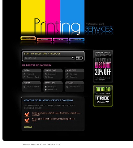 Printing Services Website Template