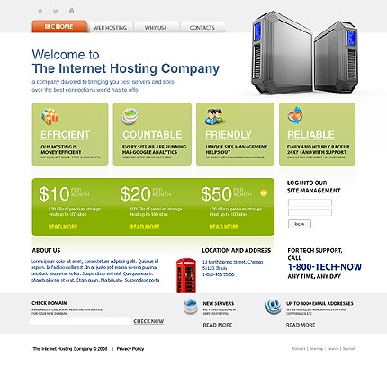 Internet Hosting Website Template