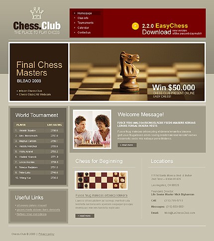Chess Club Website Template