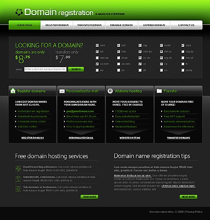 Domain Registration Website Template