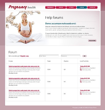 pregnancy&nbsp;site template