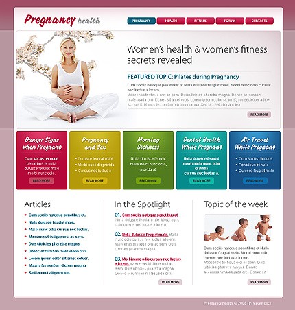 Pregnancy Health Website Template