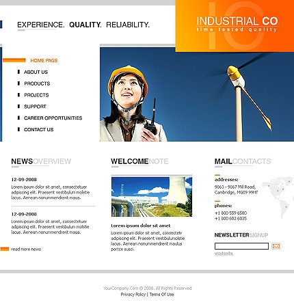 Industrial Website Template