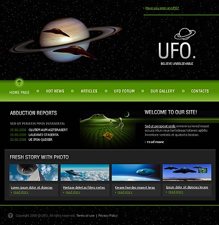 UFO Website Template