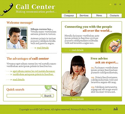 Call Center Website Template