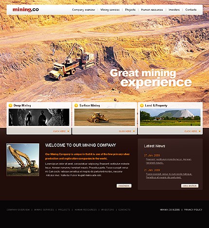 Mining Website Template