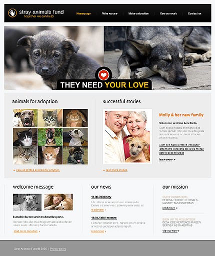 Stray Animals Fund Website Template