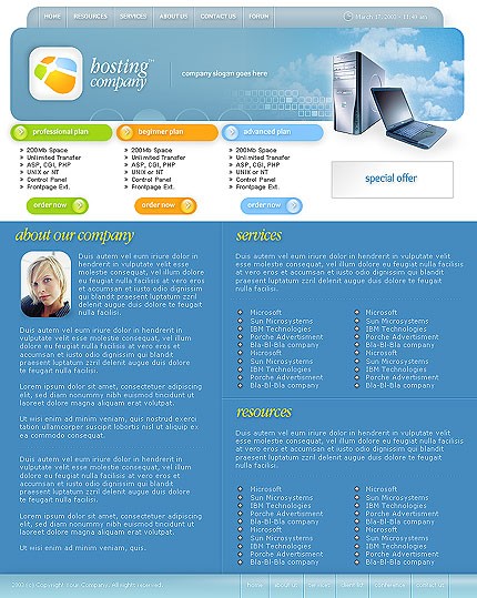 hosting&nbsp;site template