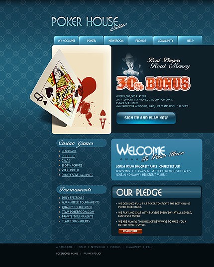 Poker Website Template