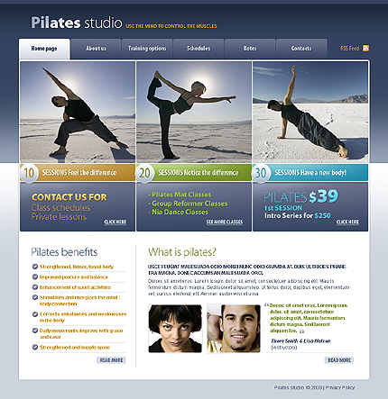 Pilates Studio Website Template