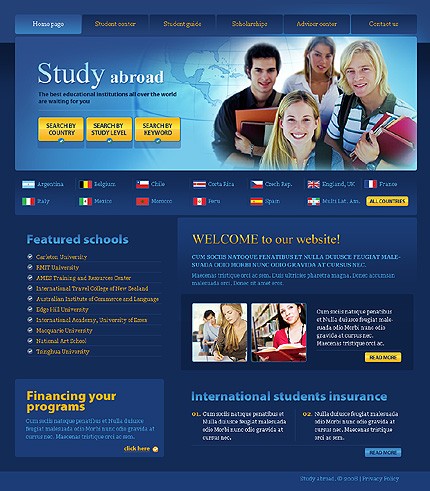 Study Abroad Website Template