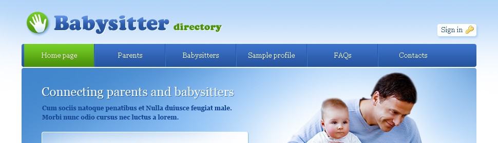 babysitter&nbsp;website template