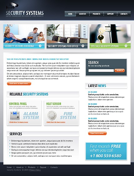 Security Systems Website Template