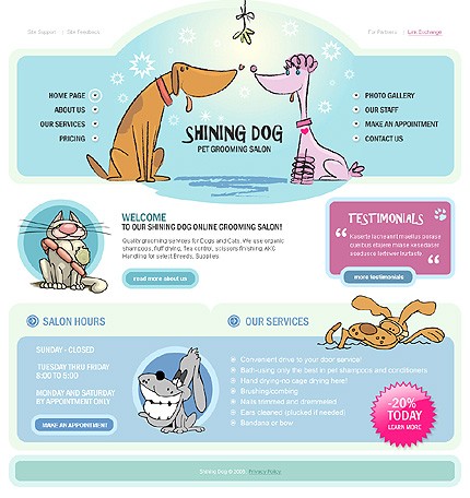Pet Grooming Salon Website Template