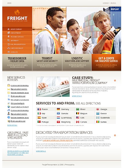 Freight Transportation Website Template