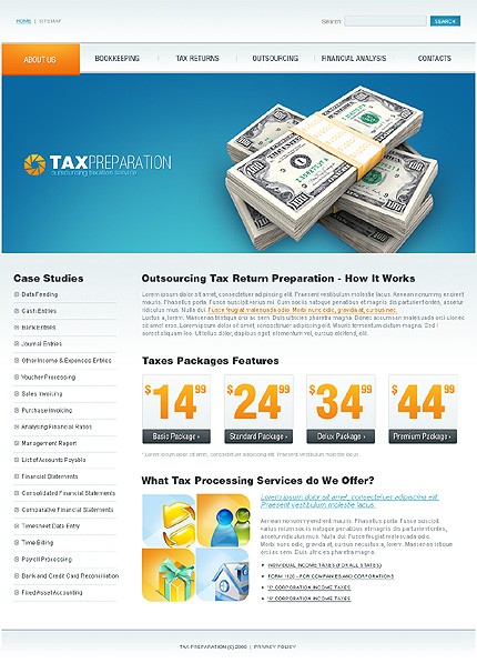 Tax Preparation Website Template
