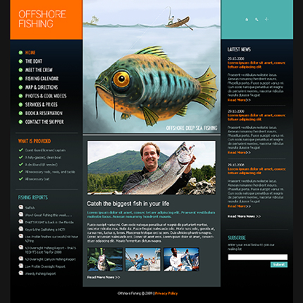 Offshore Fishing Website Template
