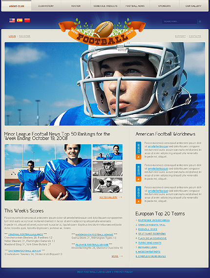 Football Website Template