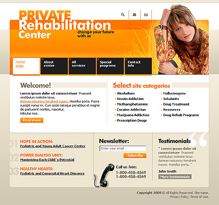 Rehabilitation Center Website Template