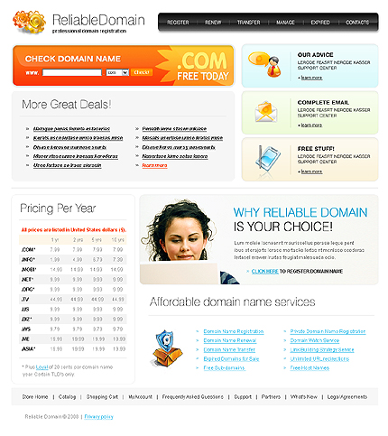 Domain Registration Website Template