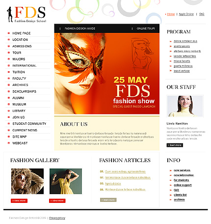 Fashion Design School Website Template