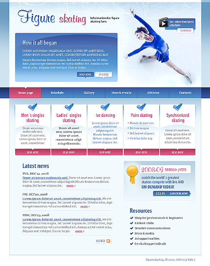 Figure Skating Website Template