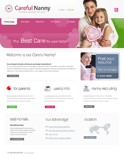 Nanny Website Template