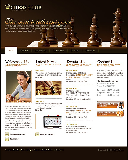 Chess Club Website Template