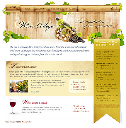 Wine College Website Template