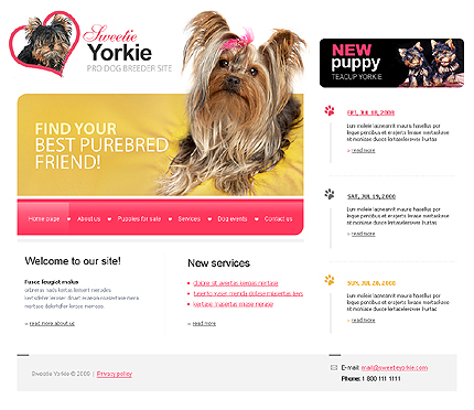 Dog Breeder Website Template