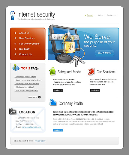 Internet Security Website Template