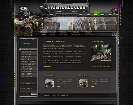 Paintball Club Website Template