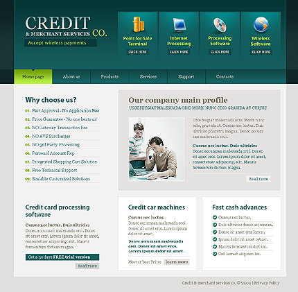 Credit & Merchant Services Website Template